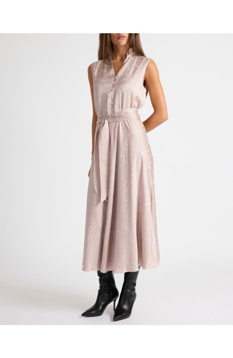 Santorelli Nirva Sleeveless Dress in Tonal Floral Jacquard, Alternate, color, Lilac Shadow