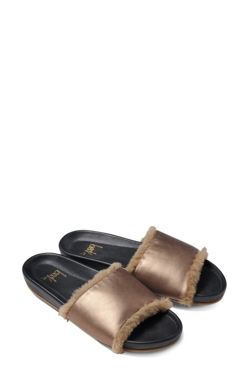 Beek Gallito Genuine Shearling Slide Sandal In Brown