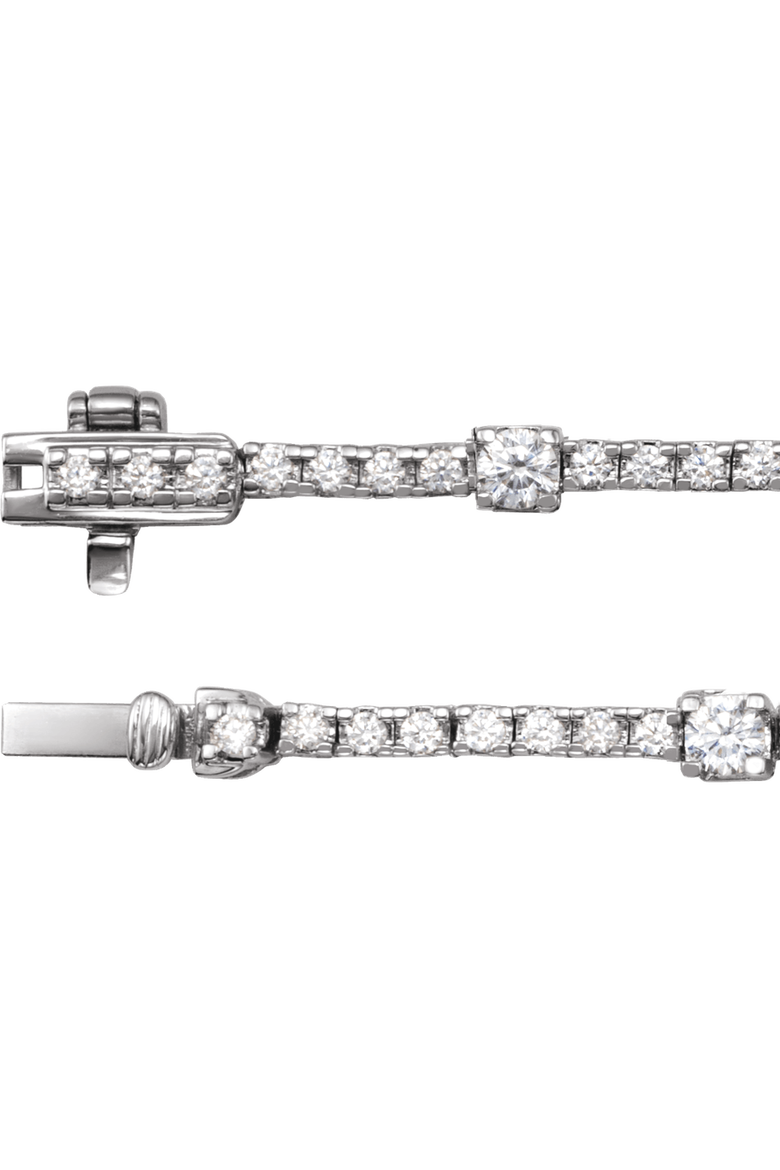 4 CT Lab-Grown Diamond Line 16" Necklace in 14K Gold, Alternate, color, White