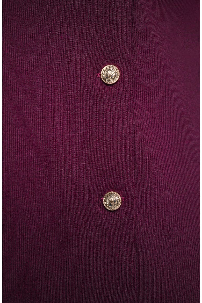 Button Embellished Long Sleeve Knit Top, Alternate, color, CHERRY LACQUER