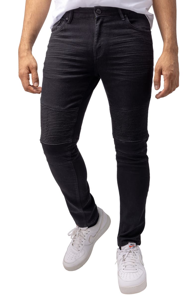 XRAY Stretch Moto Skinny Jeans, Alternate, color, 