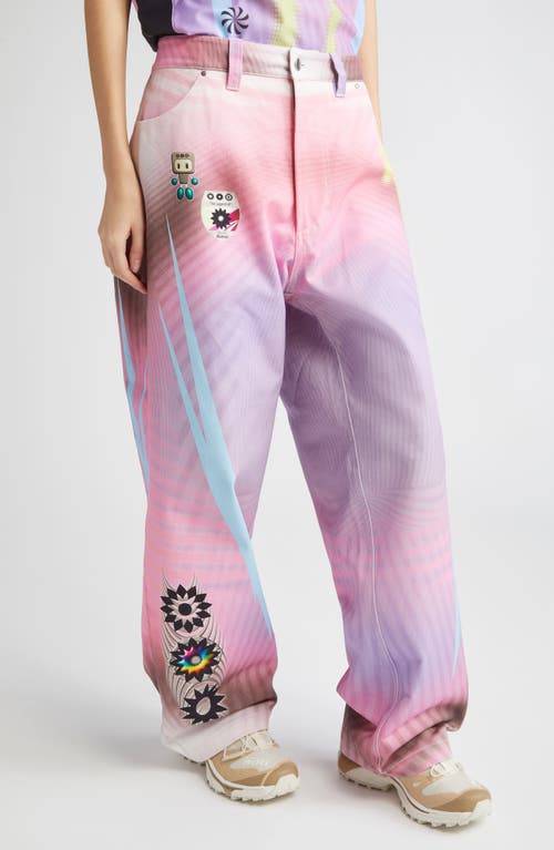Paolina Russo Baggy Wide Leg Jeans In Pink