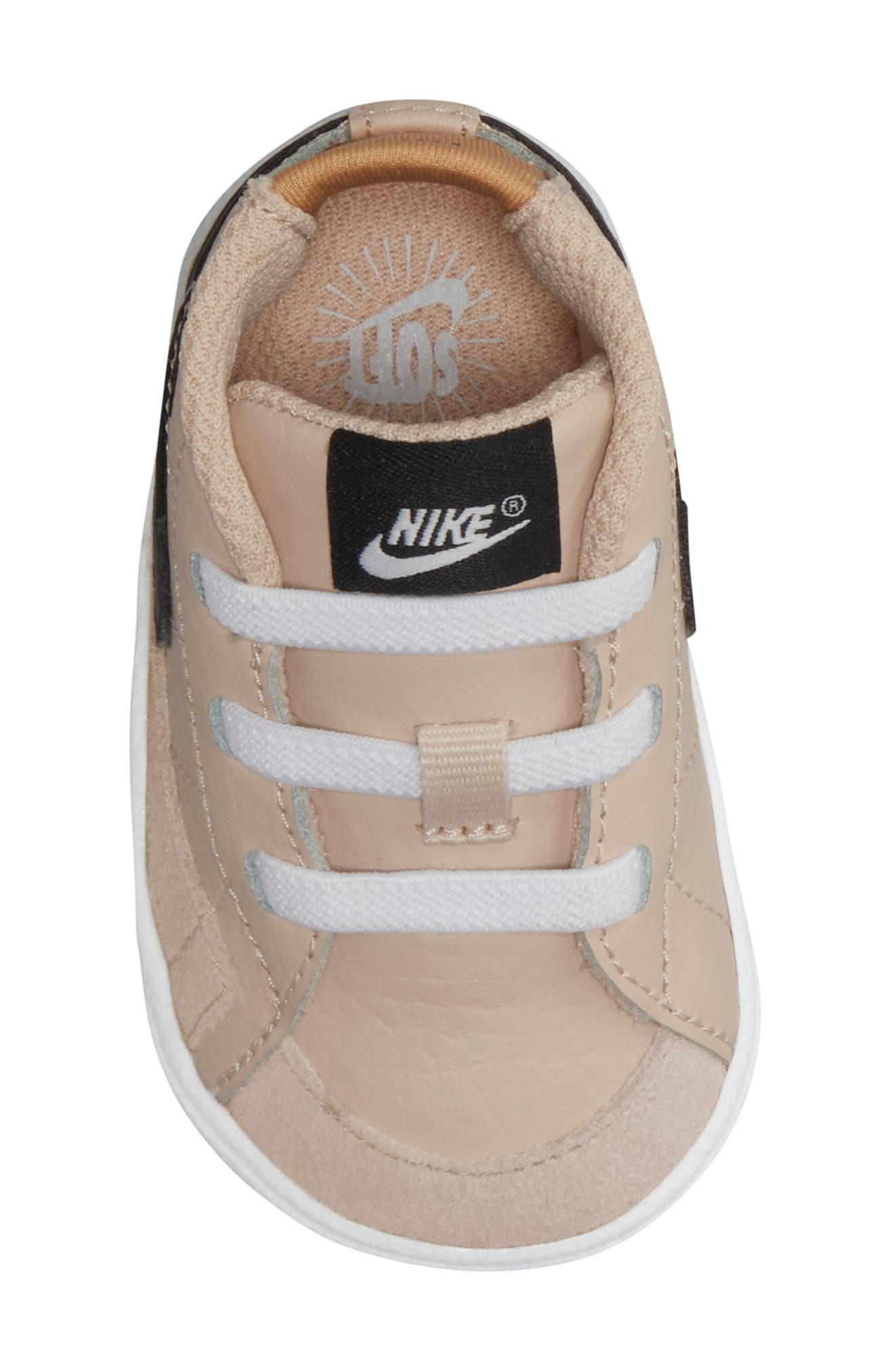 Blazer Mid Crib Shoe, Alternate, color, SANDDRIFT/ BLACK/ TWINE/ WHITE