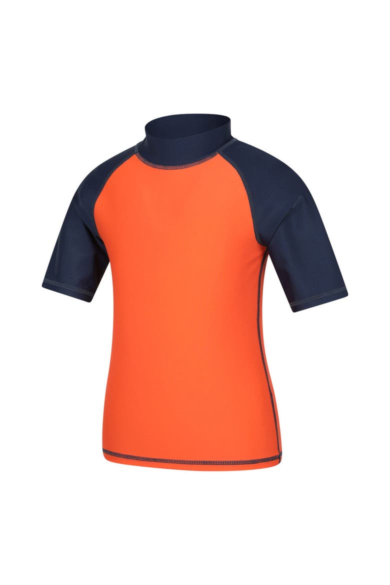 Childrens/Kids Sun Protective Short-Sleeved Swim Vest, Alternate, color, Burnt Orange