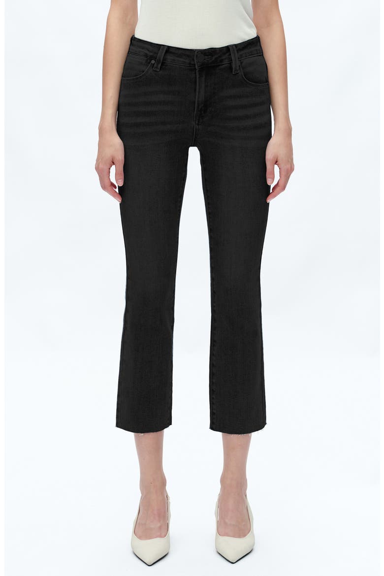 Raw Hem Crop Straight Leg Jeans, Main, color, BLACK