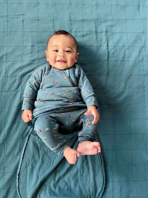 Gunamuna Long Sleeve Transitional Swaddle Sleep Bag, 1.0 Tog In Gray