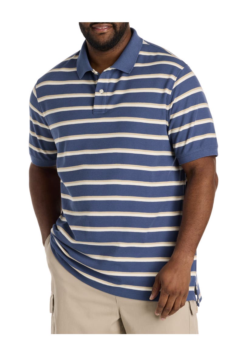 Big & Tall Striped Polo Shirt V2, Main, color, SARGASSO SEA MULTI