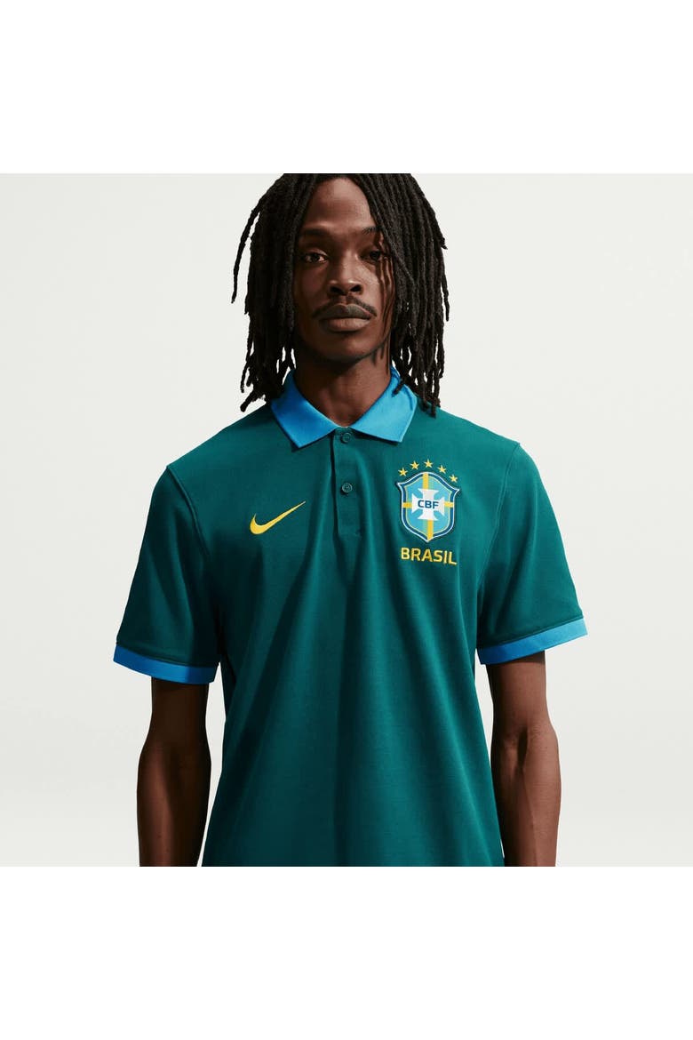 Men's Nike Green Brazil National Team Dri-FIT Polo, Alternate, color, Green