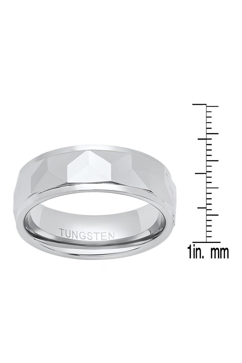 Men's Faceted Tungsten Ring, Alternate, color, SILVER