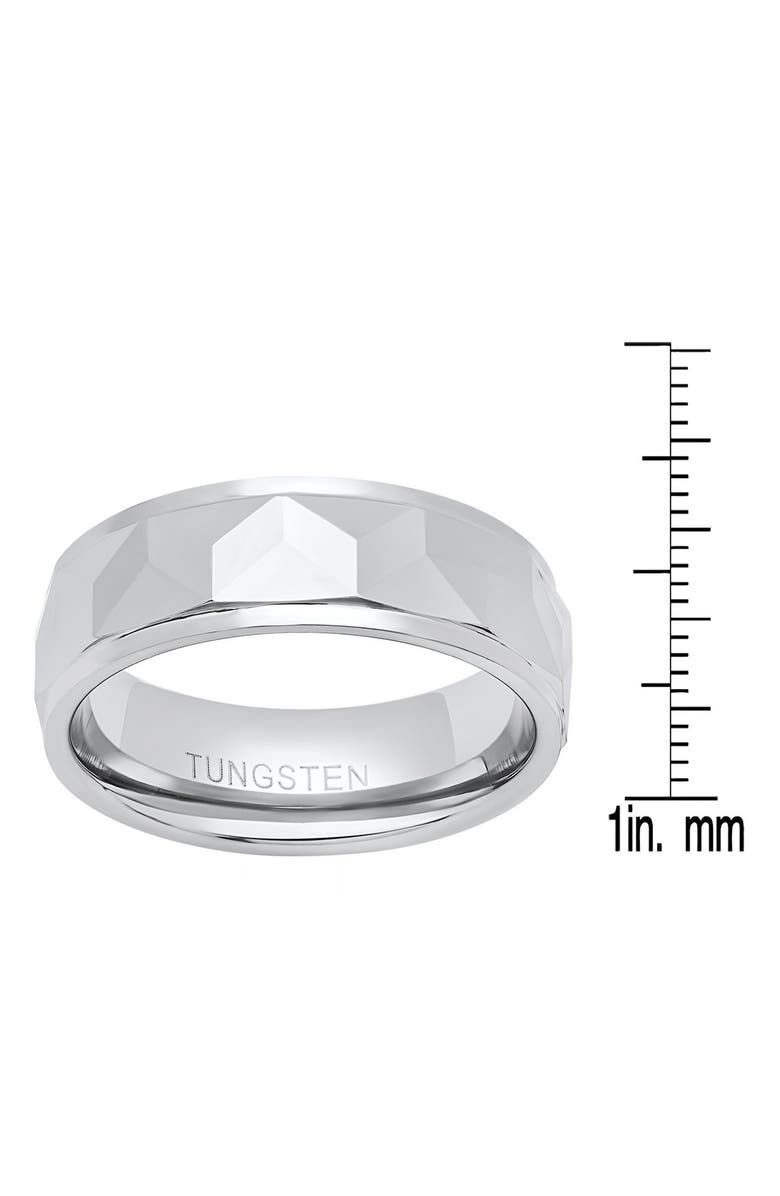 HMY JEWELRY Men's Faceted Tungsten Ring, Alternate, color,