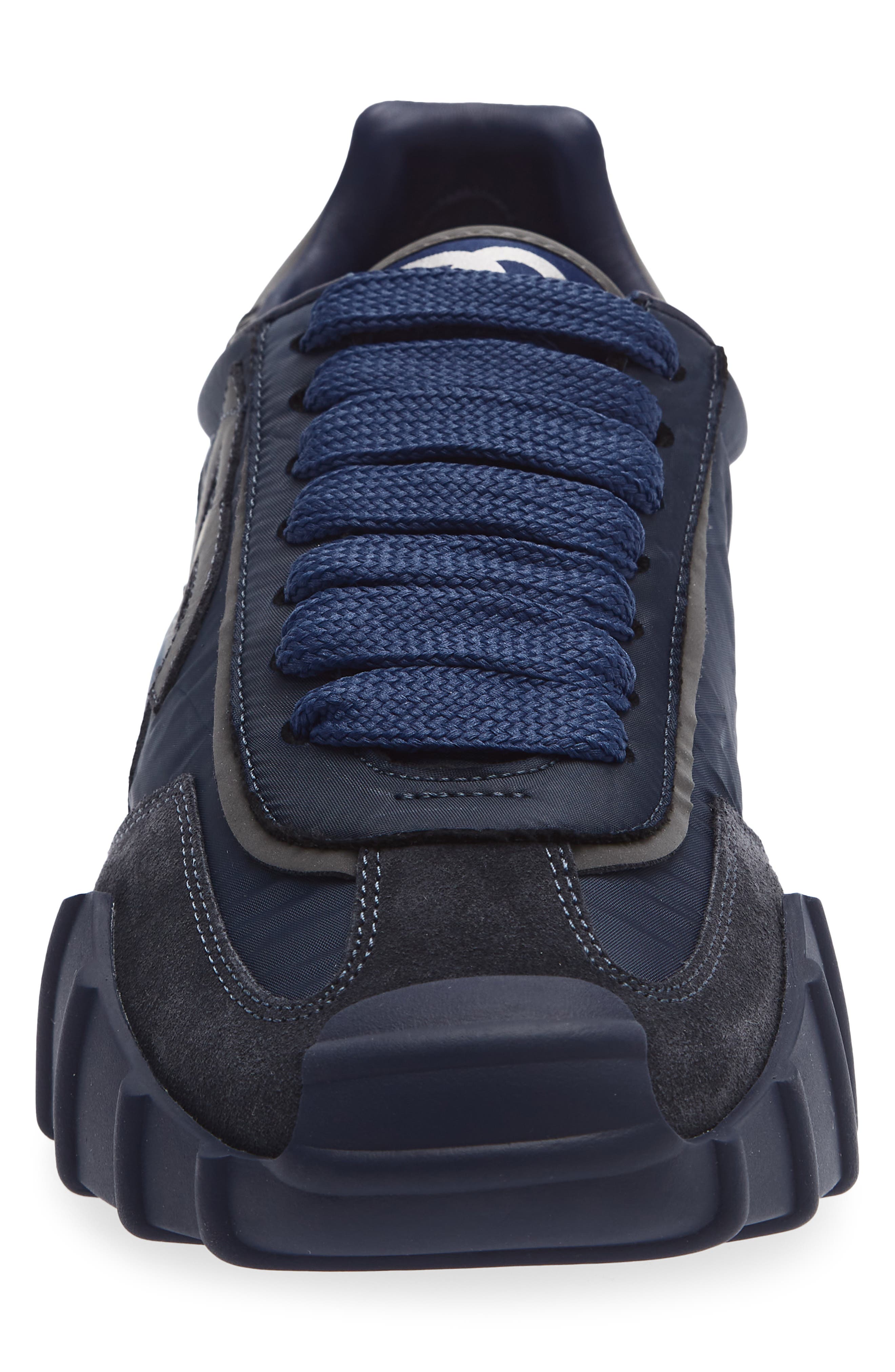 Leather & Textile Athletic Sneaker, Alternate, color, BLU MARINO