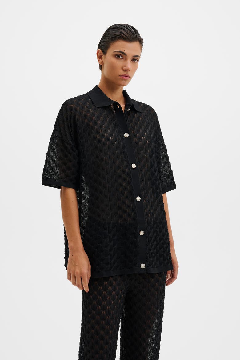 Moa Knitted Shirt, Main, color, Black