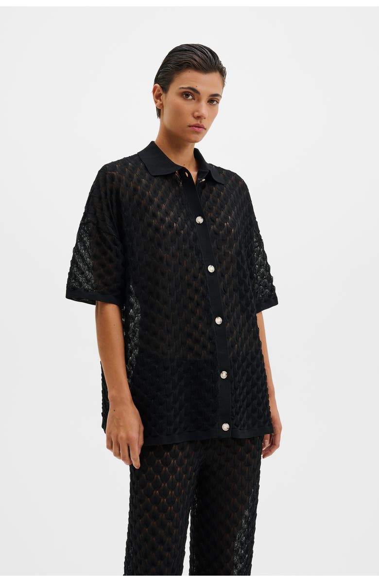 Malina Moa Knitted Shirt, Main, color, Black