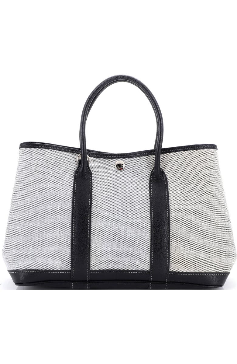Pre-Owned Hermes Garden Party Tote Toile and Leather 30, Main, color, Noir