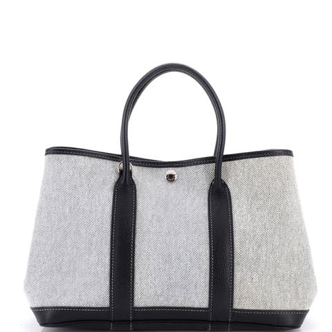 Garden Party Tote Toile and Leather 30