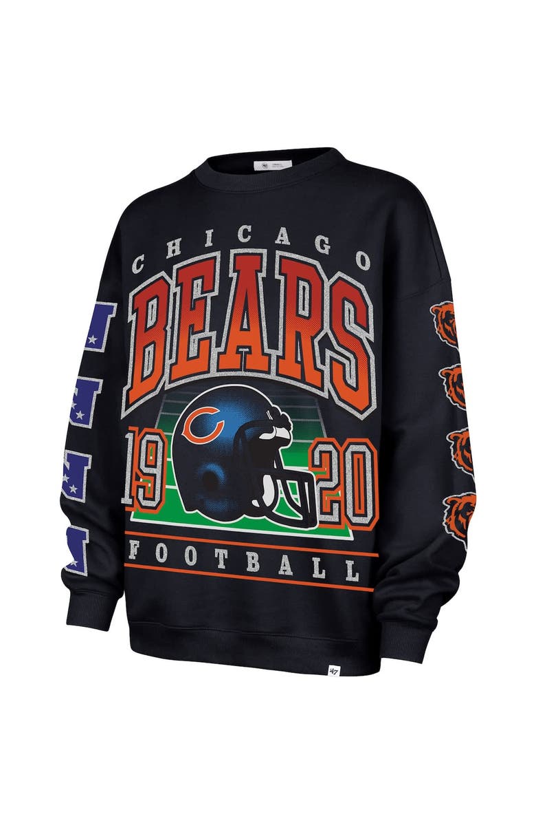 '47 Women's '47 Navy Chicago Bears Go Big Oversized Pullover Sweatshirt, Alternate, color, Navy
