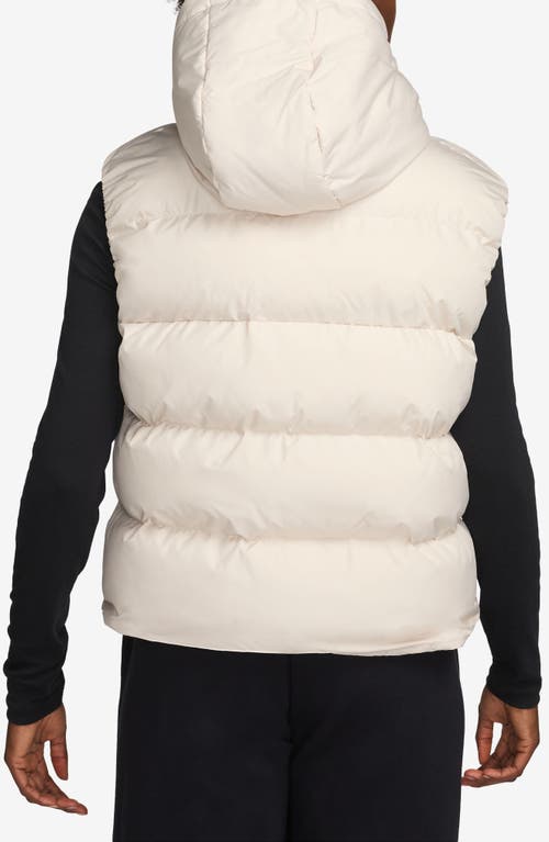 Nike Women's  Sportswear Metro Puffer Therma-fit Loose Hooded Vest In Ivory Beige/white