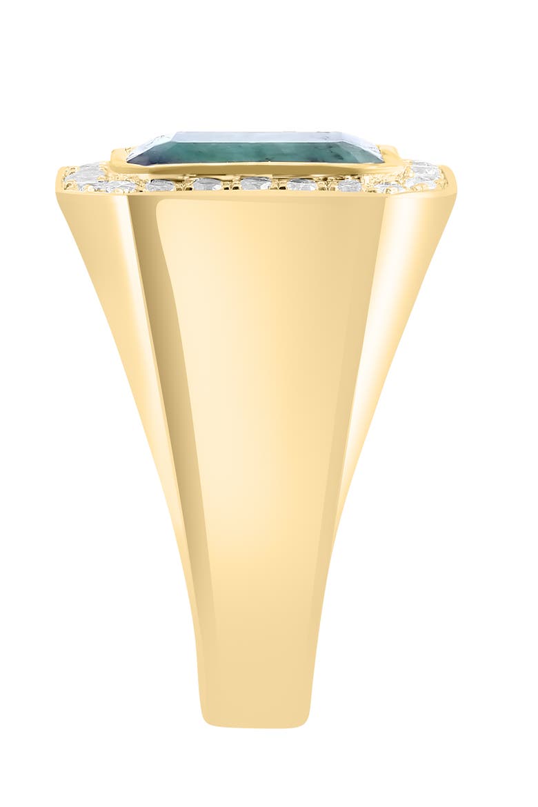 Emerald & White Sapphire Halo Ring in Gold-Plated Sterling Silver, Alternate, color, Green
