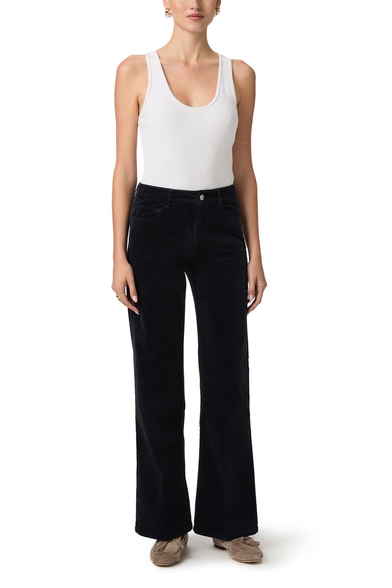 Leenah High Waist Wide Leg Corduroy Jeans, Alternate, color, NAVY