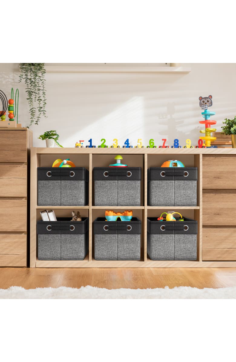 SORBUS 6-Pack Collapsible Fabric Storage Bins, Alternate, color, Black