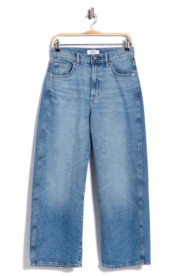 High Waist Barrel Jeans, Main, color, MEDIUM BLUE WASH