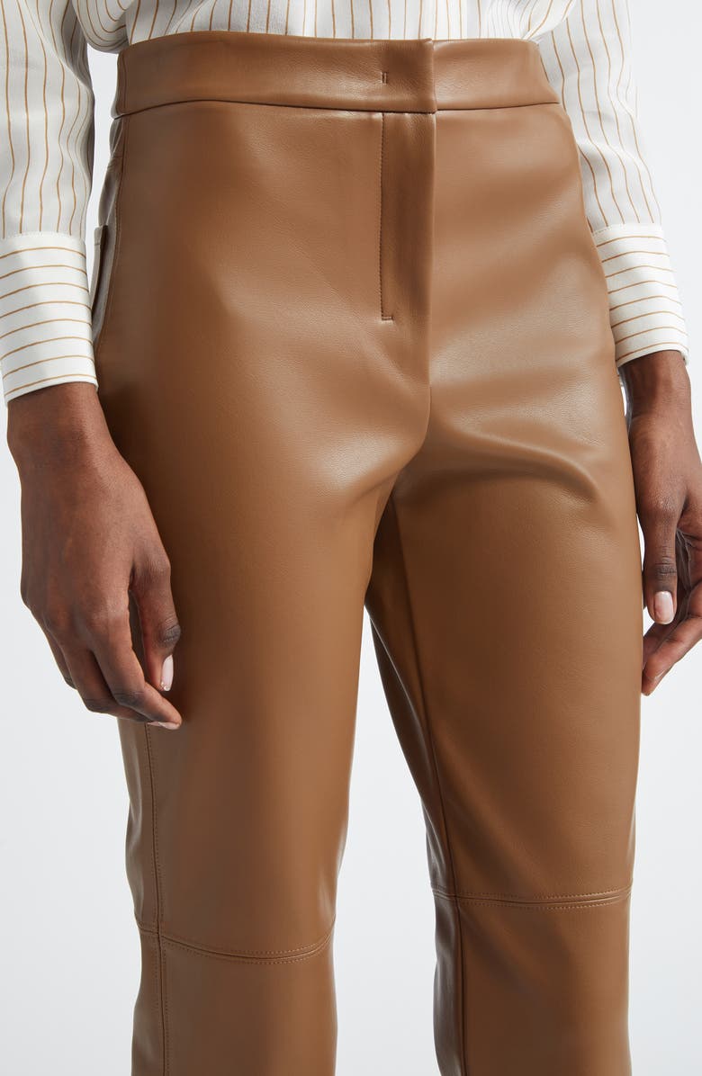 Max Mara Sublime Coated Jersey Flare Leg Ankle Pants, Alternate, color, Camel
