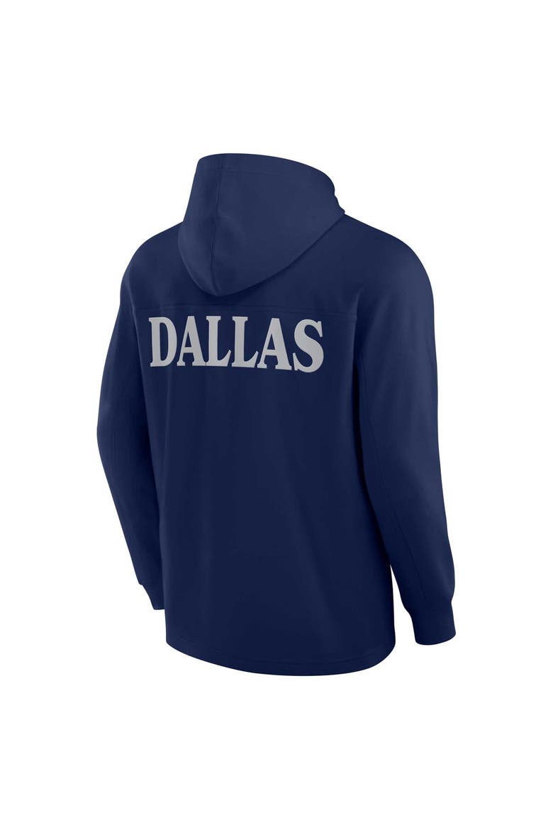 Men's Fanatics Navy Dallas Cowboys Elements Blaze Tri-Blend Long Sleeve Hoodie T-Shirt, Alternate, color, Navy