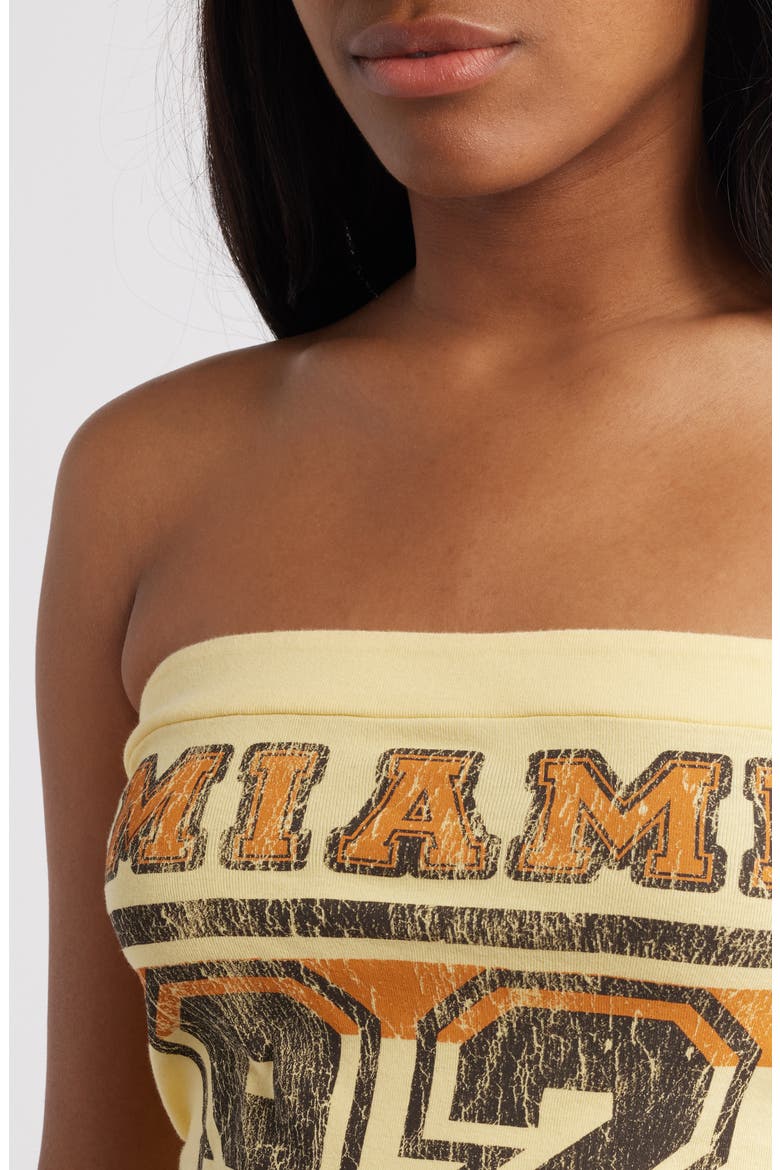 Miami Strapless Bandeau Crop Top, Alternate, color, YELLOW