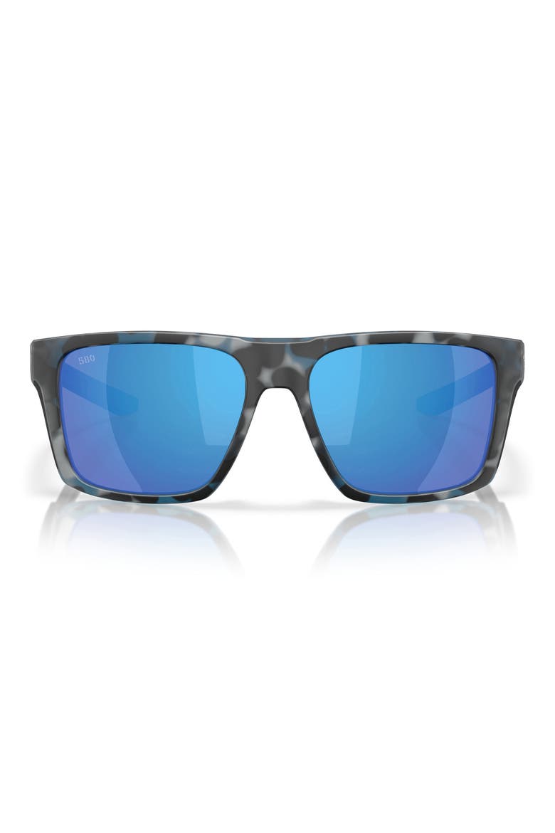 Lido 57mm Polarized Square Sunglasses, Main, color, DEEP WATER CAMO / BLUE 580G