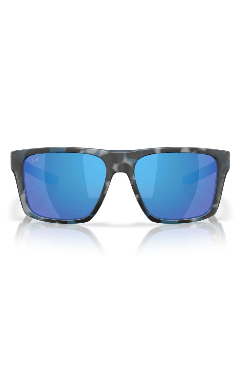 Costa Del Mar Lido 57mm Polarized Square Sunglasses, Main, color, Deep Water Camo / Blue 580G