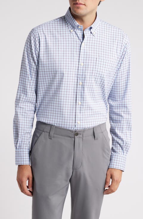 Hamilton Crown Lite Check Performance Button-Down Shirt
