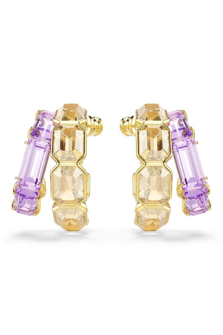 Millenia Asymmetric Double Hoop Earrings, Alternate, color, GOLD