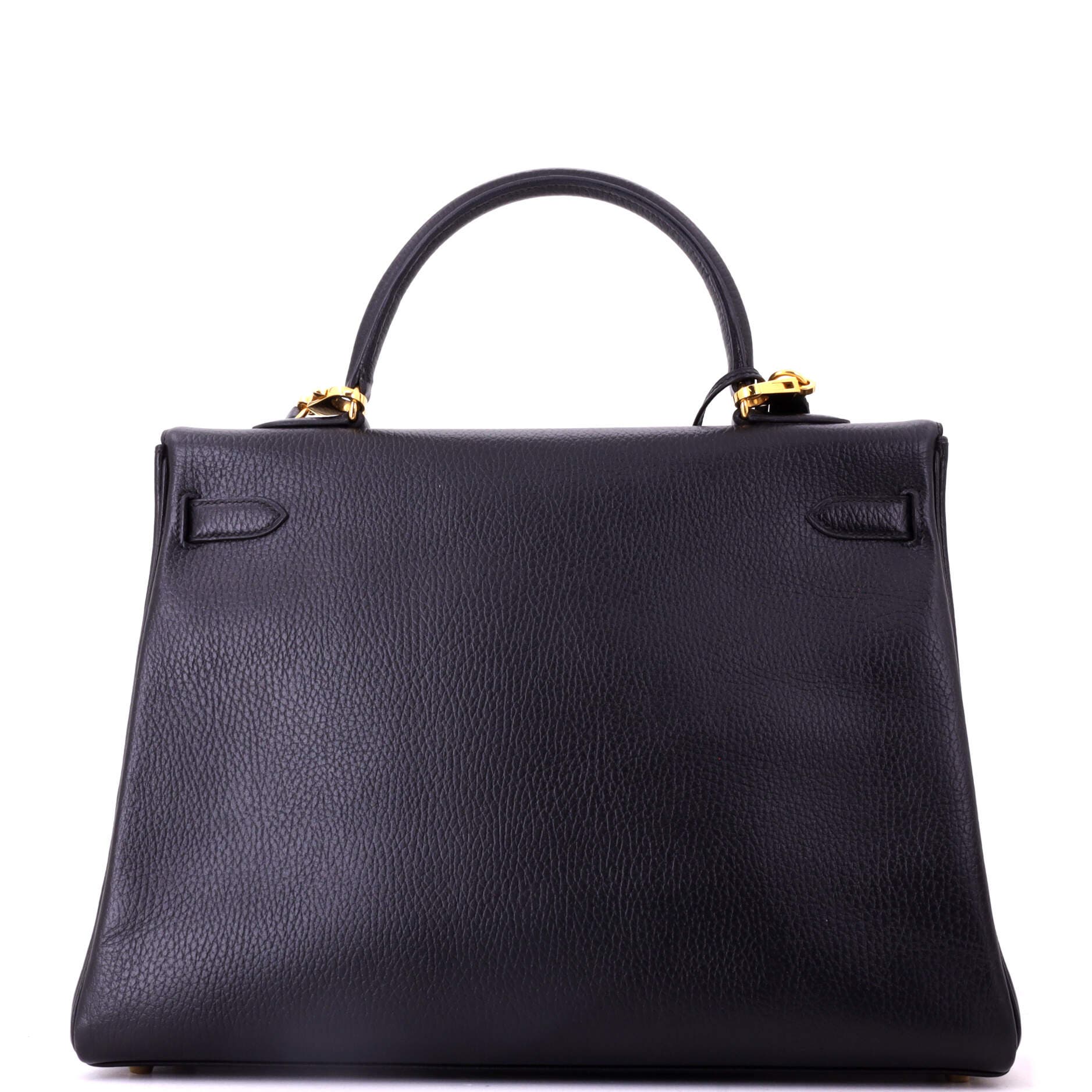 Kelly Handbag Black Ardennes with Gold Hardware 35, Alternate, color, Black