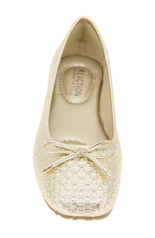 Reaction Kenneth Cole Elstree Ballet Flat In Gold Woven