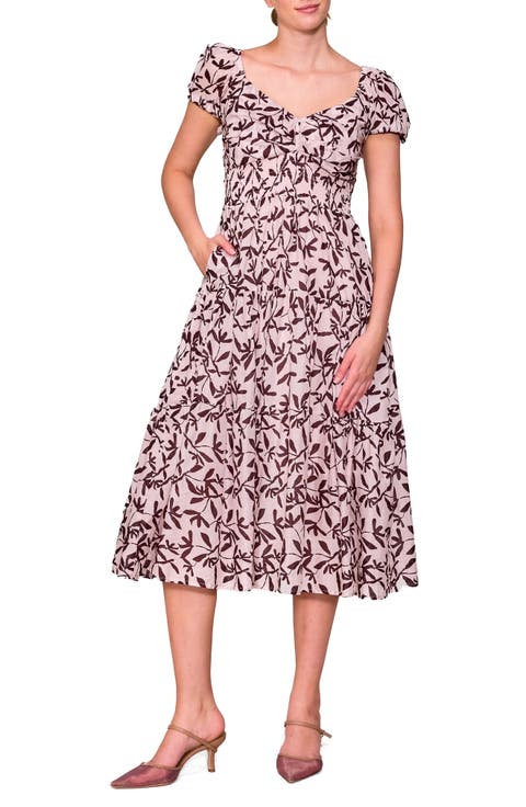 Ditsy Print Midi Dress