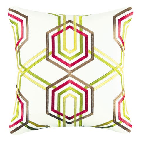 Geo Embroidered Accent Pillow