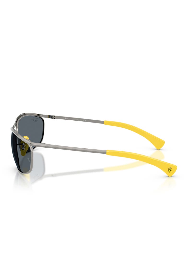 x Ferrari 62mm Oversize Oval Sunglasses, Alternate, color, GUNMETAL / BLUE