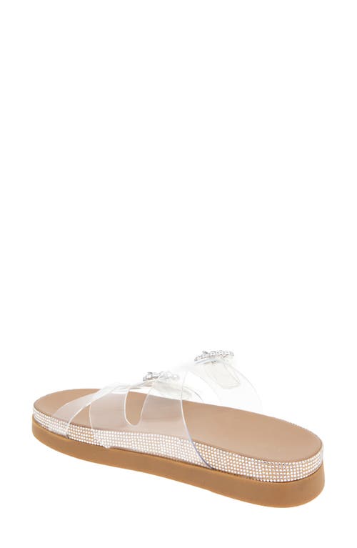 Bcbgeneration Jia Rhinestone Slide Sandal In Clear/rhinestone