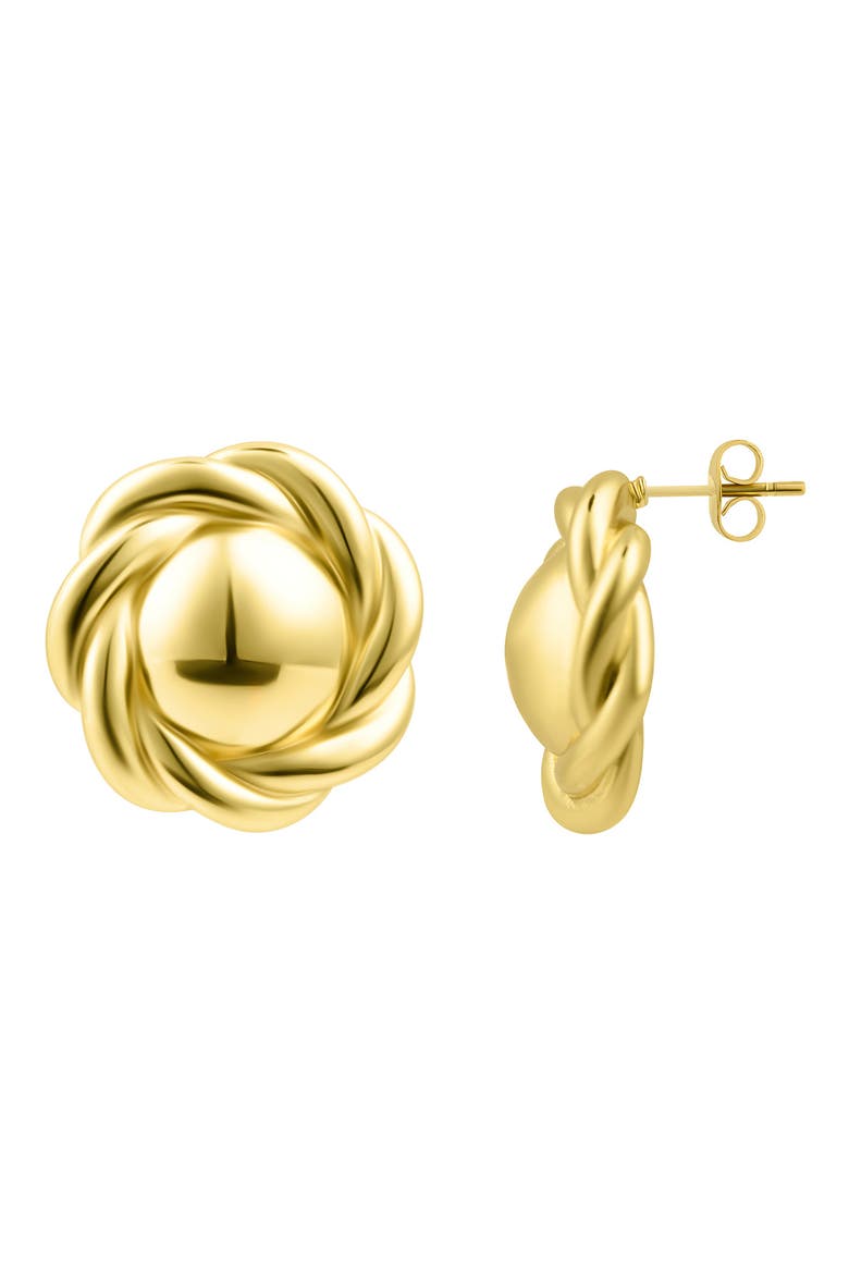 Round Rope Stud Earrings, Main, color, GOLD