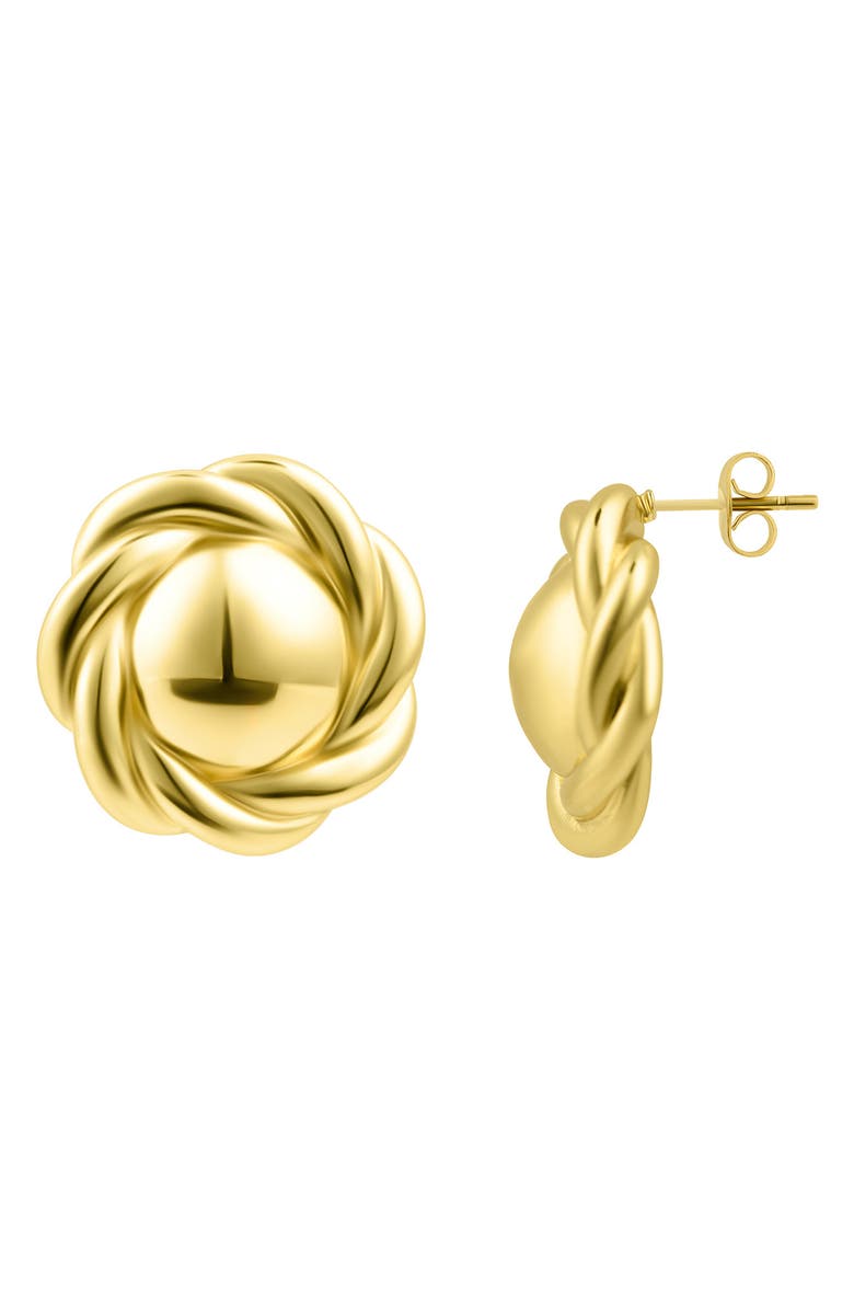 Adornia Round Rope Stud Earrings, Main, color, Gold