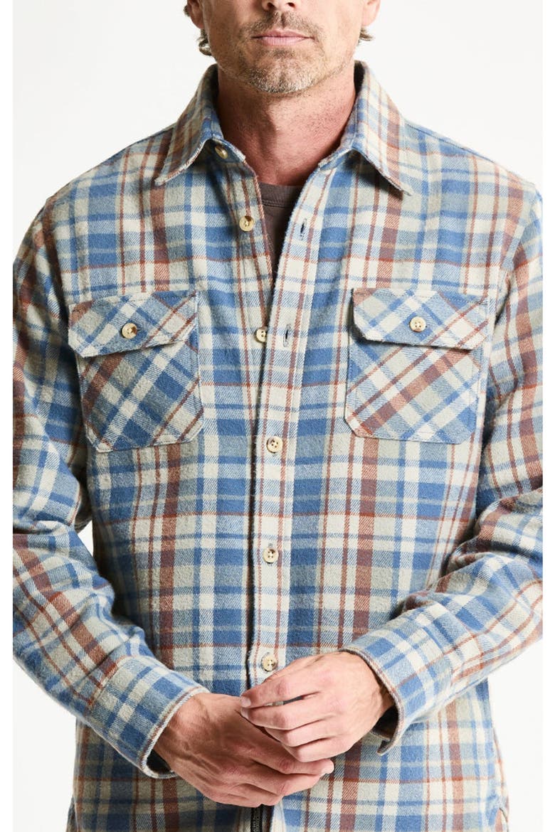 Brushed Flannel Overshirt, Alternate, color, BLUE
