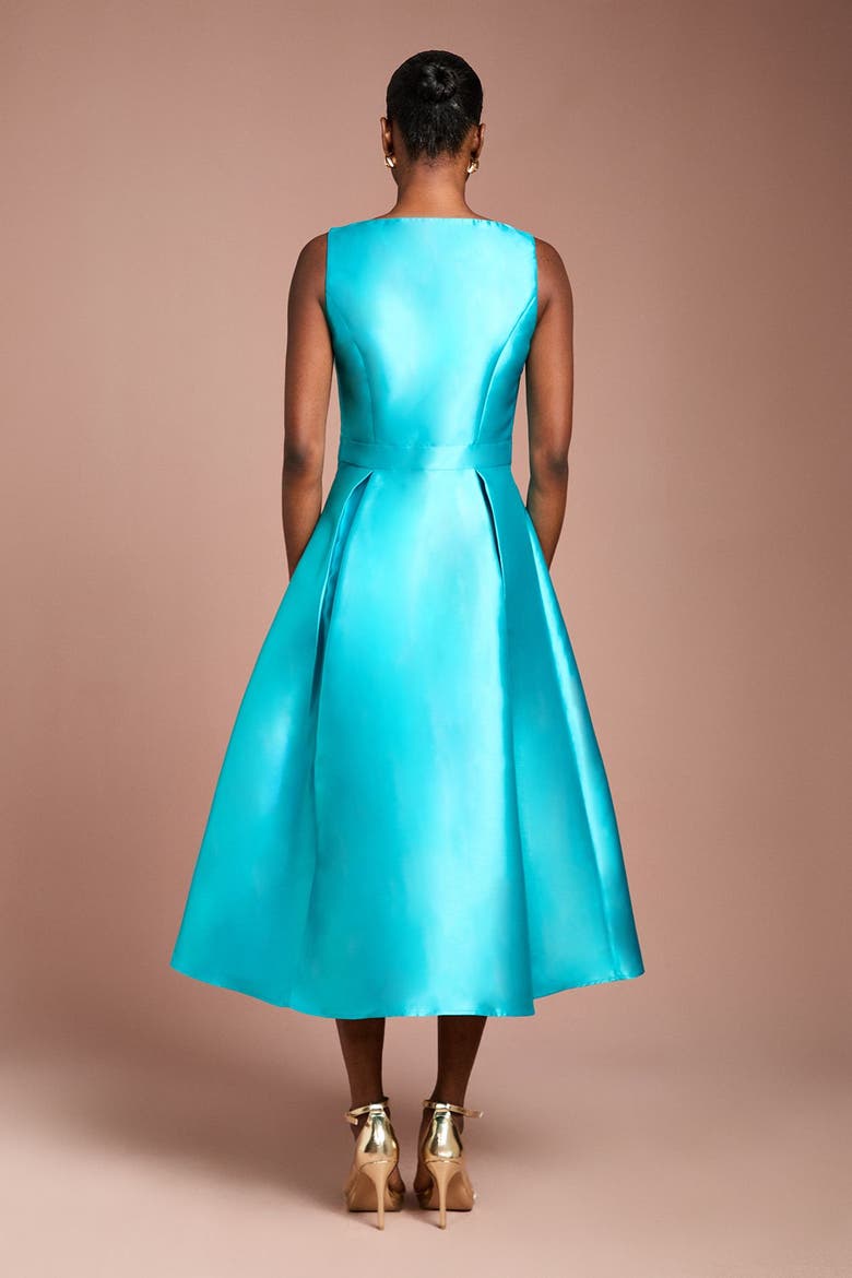 Bow Skirt Midi Dress, Alternate, color, Teal
