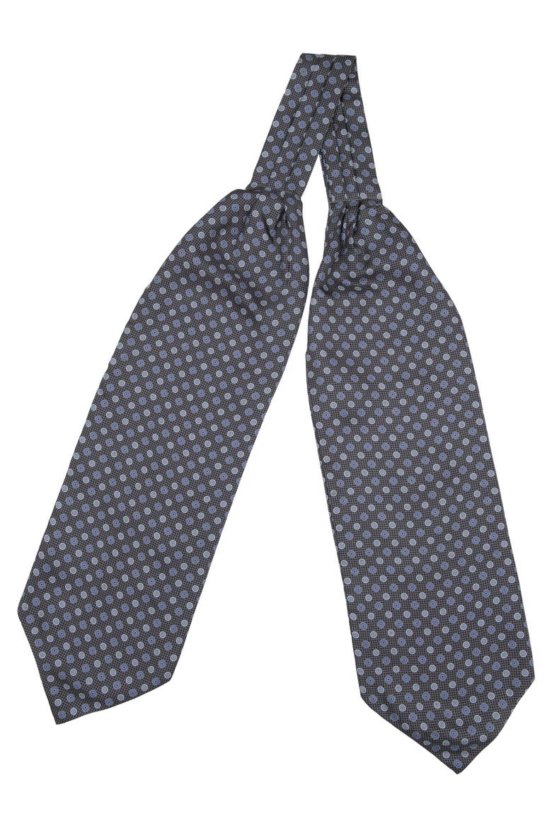 Nino - Silk Ascot Cravat Tie for Men, Alternate, color, Charcoal