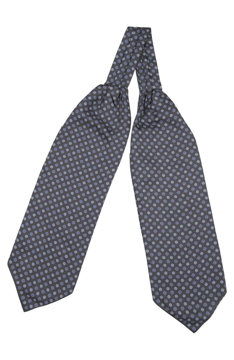 Elizabetta Nino - Silk Ascot Cravat Tie for Men, Alternate, color, Charcoal