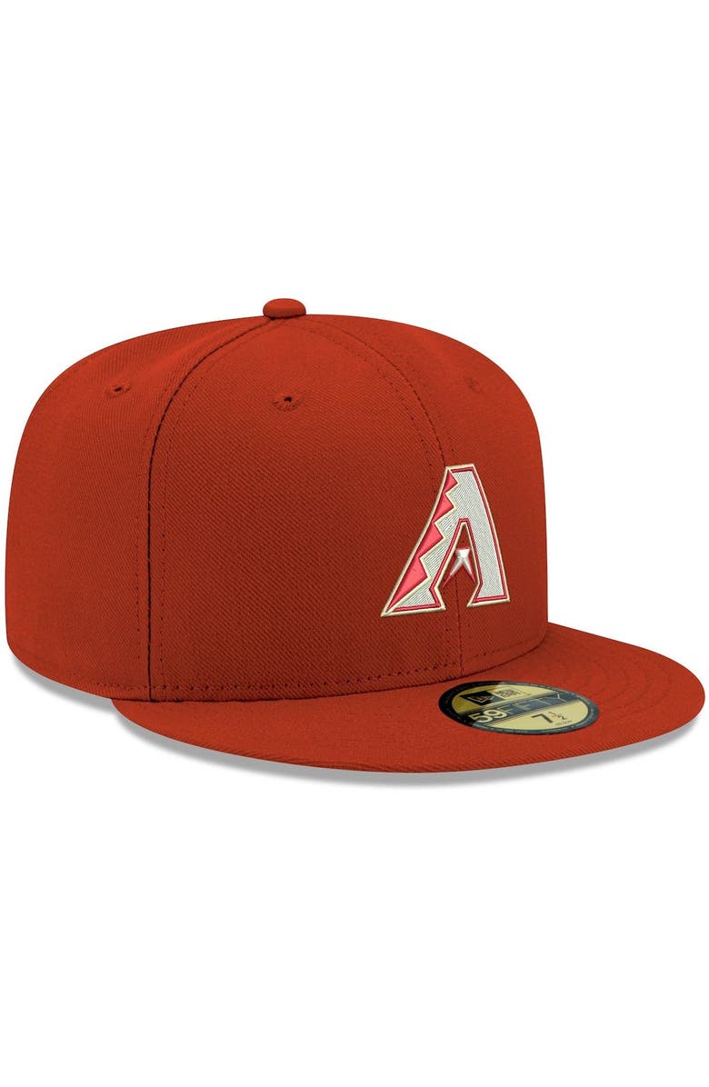 New Era Men's New Era Red Arizona Diamondbacks White Logo 59FIFTY Fitted Hat, Alternate, color, 
