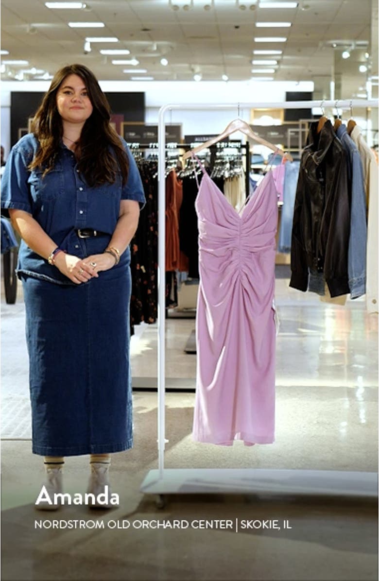 Viv Ruched Sleeveless Midi Dress, sales video thumbnail