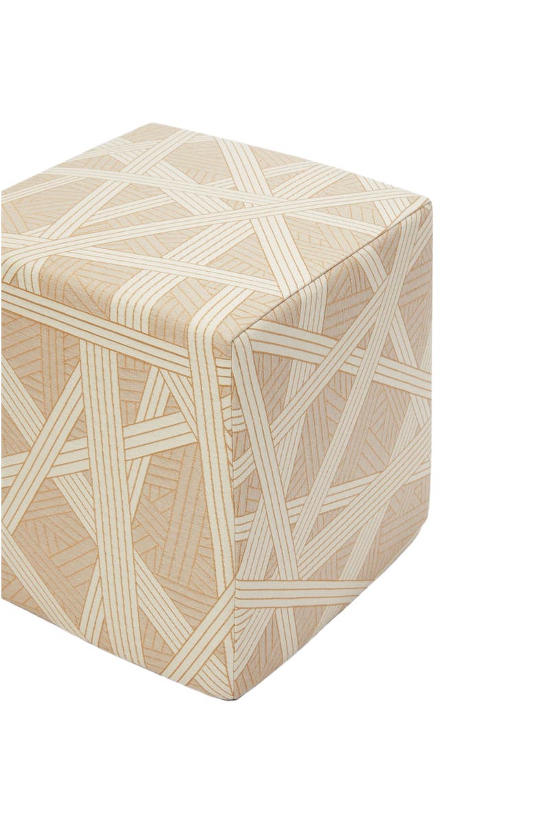 Missoni Home Nastri 40x40x40 Cm Footstool Cube With Contrasting Stitching, Alternate, color, Beige