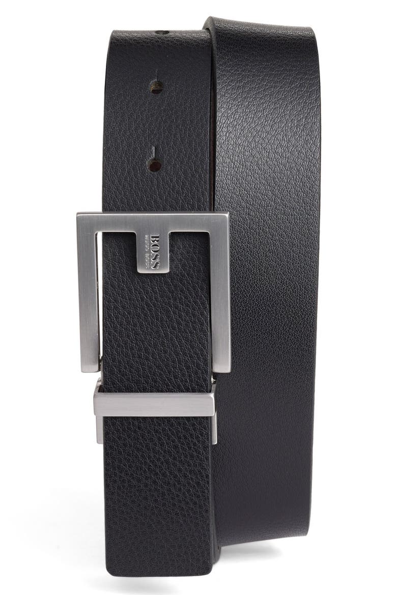 Fleming Reversible Leather Belt, Main, color, BLACK / BROWN REVERSIBLE