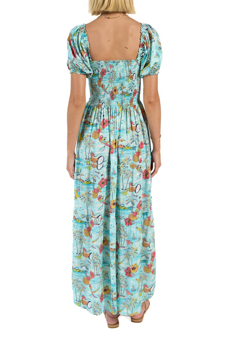 The Margaritaville Wastin' Away Again Smocked Maxi Dress, Alternate, color, Light Blue