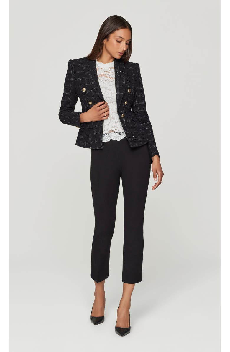 Generation Love Elsa Windowpane Tweed Blazer, Main, color, Black/White